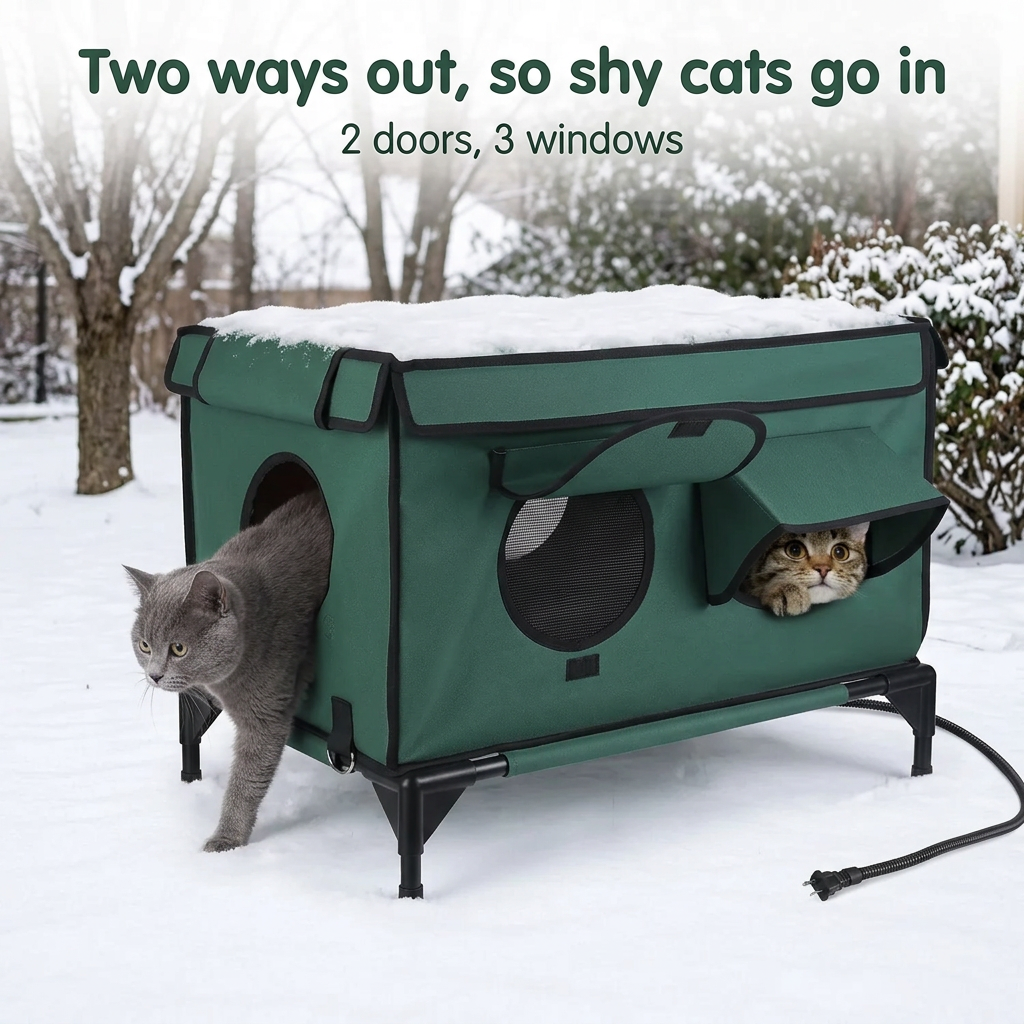 NookHaven™ Heated Outdoor Cat House