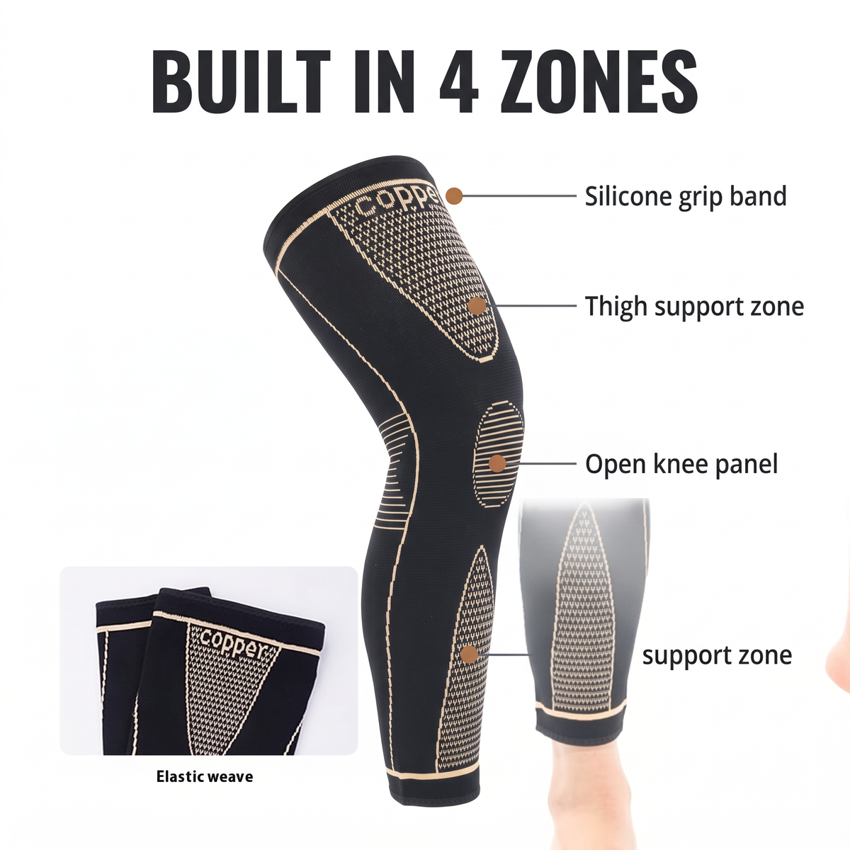 CopperStride Pro™ Full-Leg Compression Sleeve