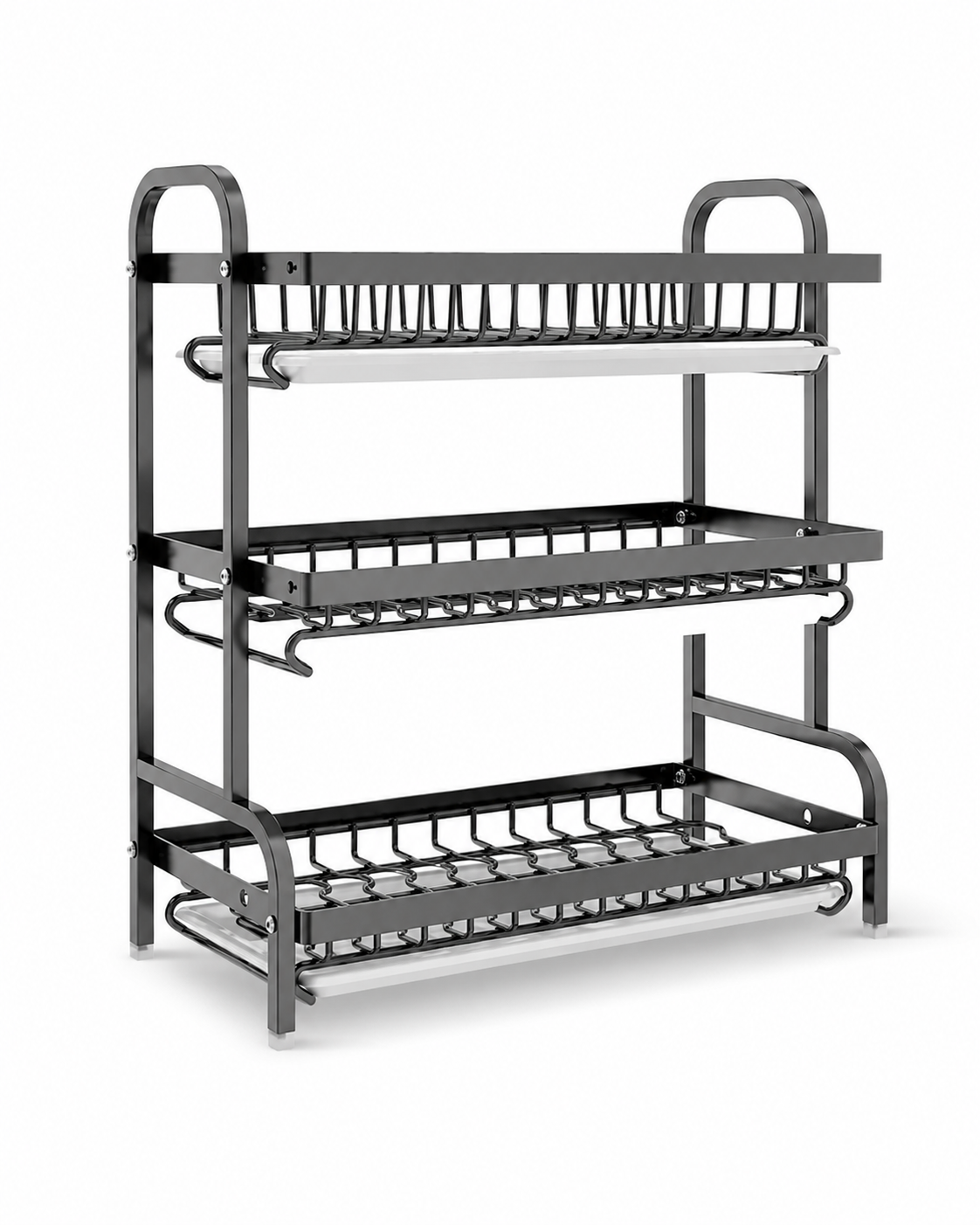 Carbon Steel 2/3-Tier Kitchen Dish Rack & Drying Organizer