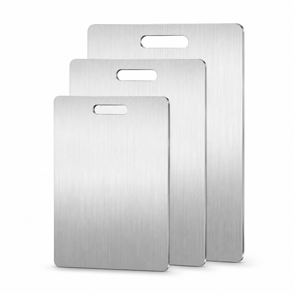 Stainless Steel Double-Sided Cutting Board & Kitchen Prep Board