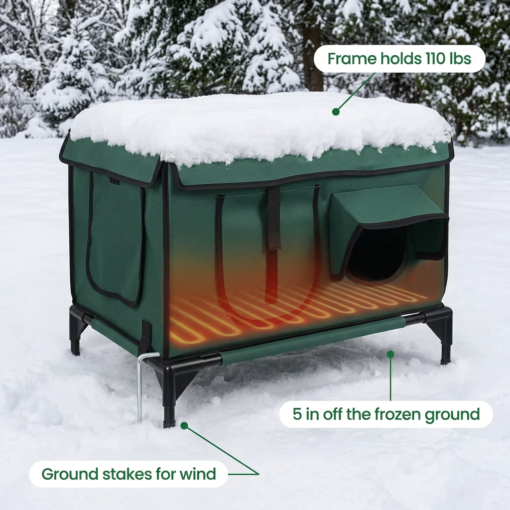 NookHaven™ Heated Outdoor Cat House
