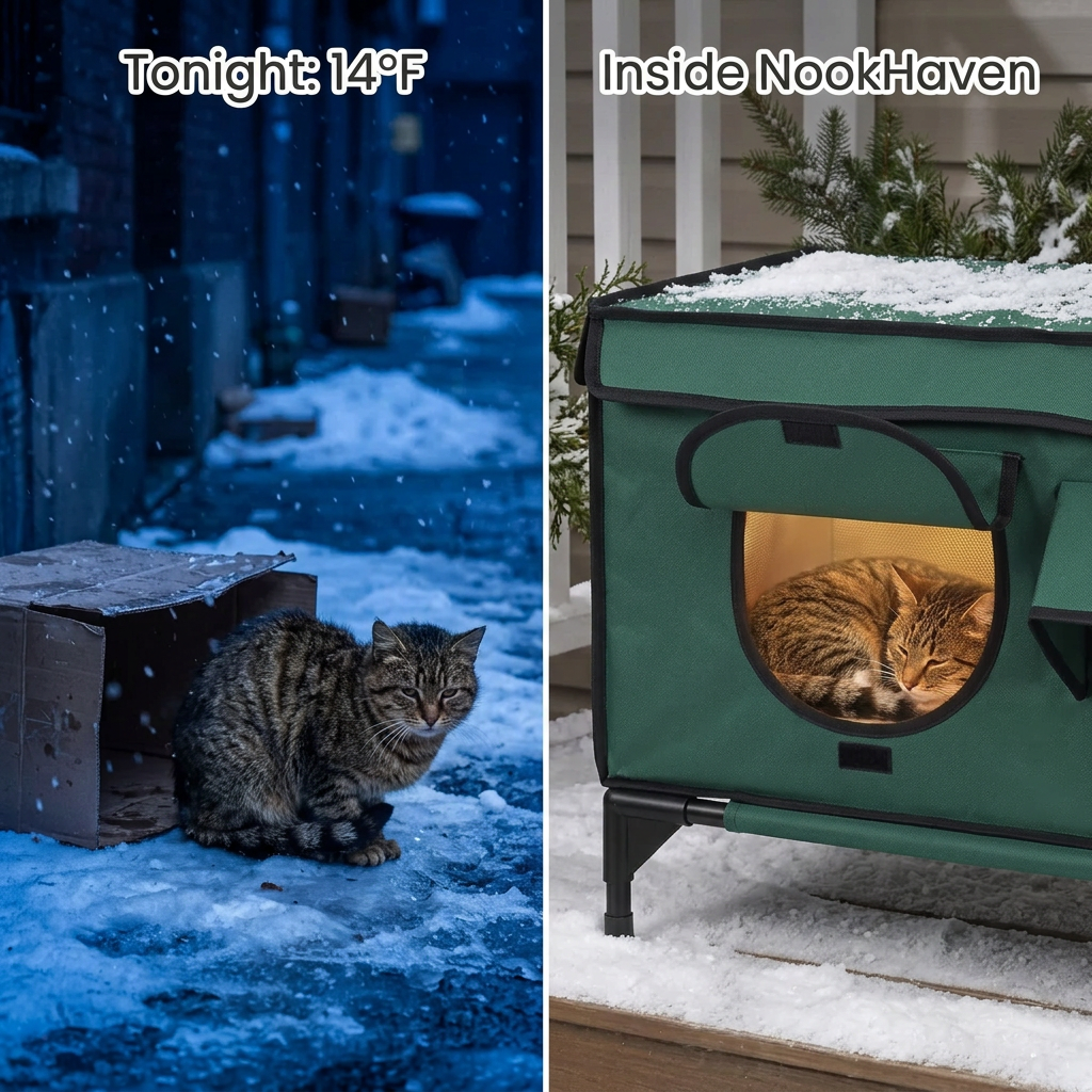 NookHaven™ Heated Outdoor Cat House